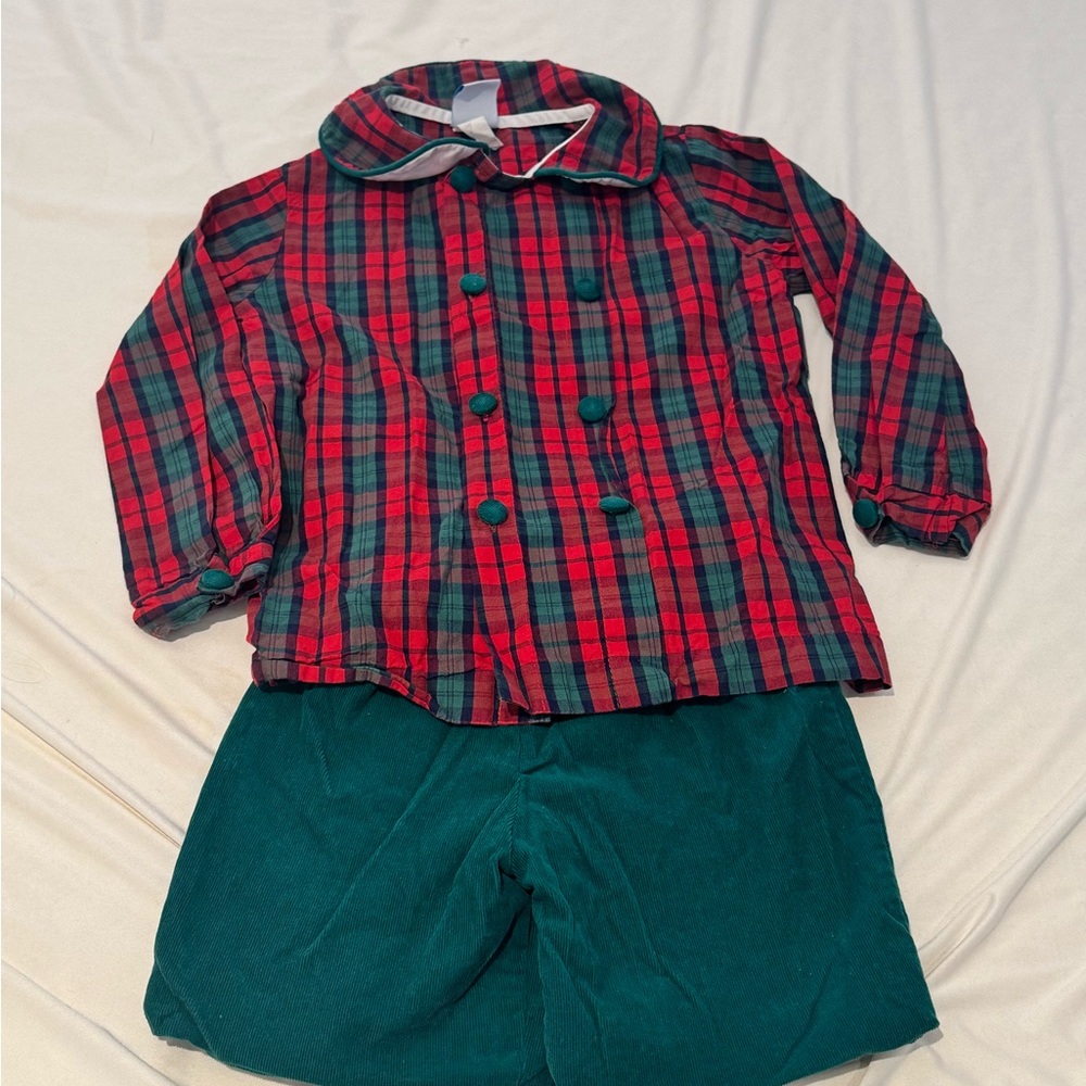 Bailey Boys Classic Plaid Red and Green  Holiday Set